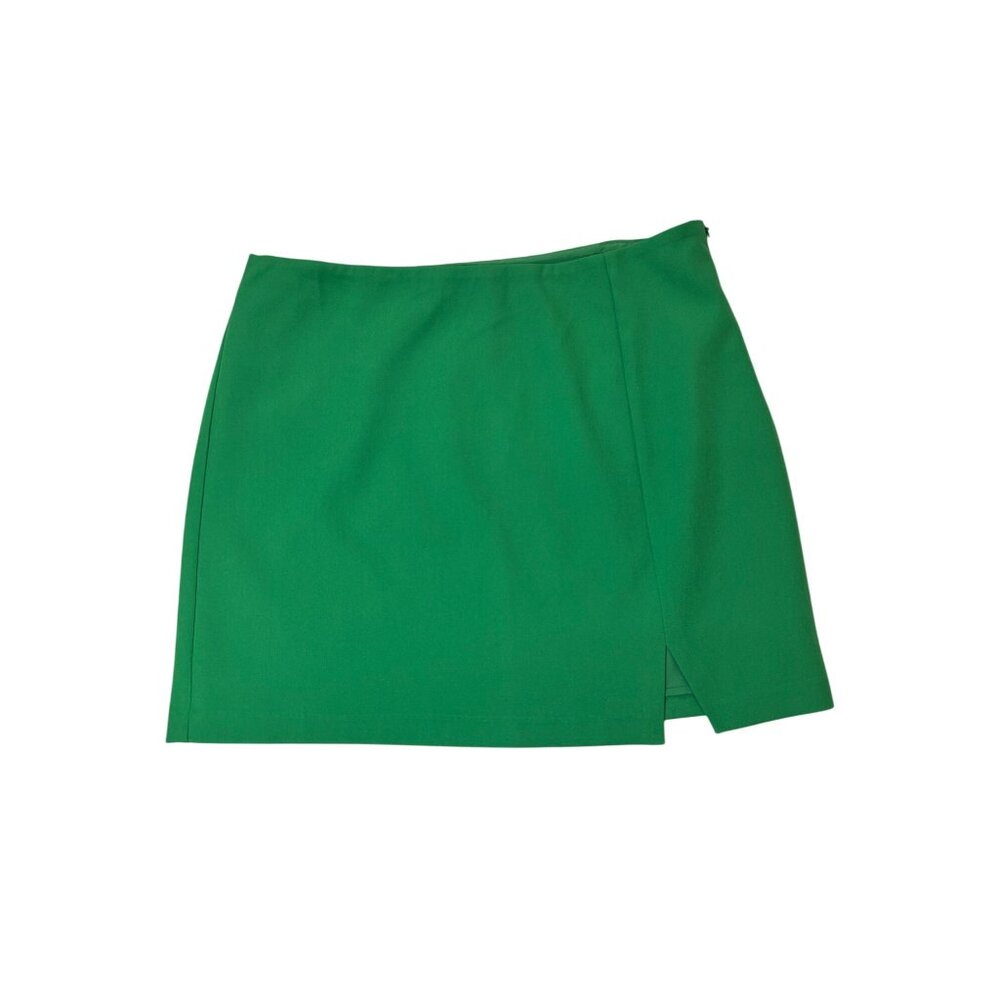 NWT Lucy Paris Womens Green Mini Skirte Zipper Closure Fully Lined sz Large - Picture 1 of 9
